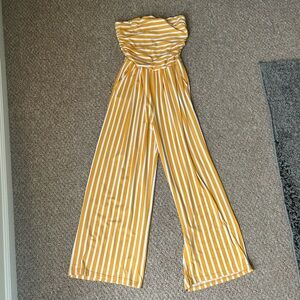 Yellow Striped Jumpsuit